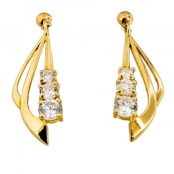 9ct gold Cubic Zirconia Drop Earrings